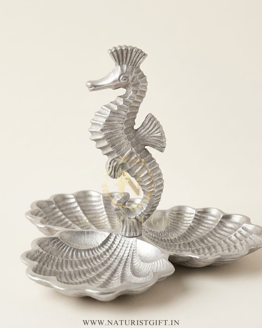 Golden Seahorse Shell Trio