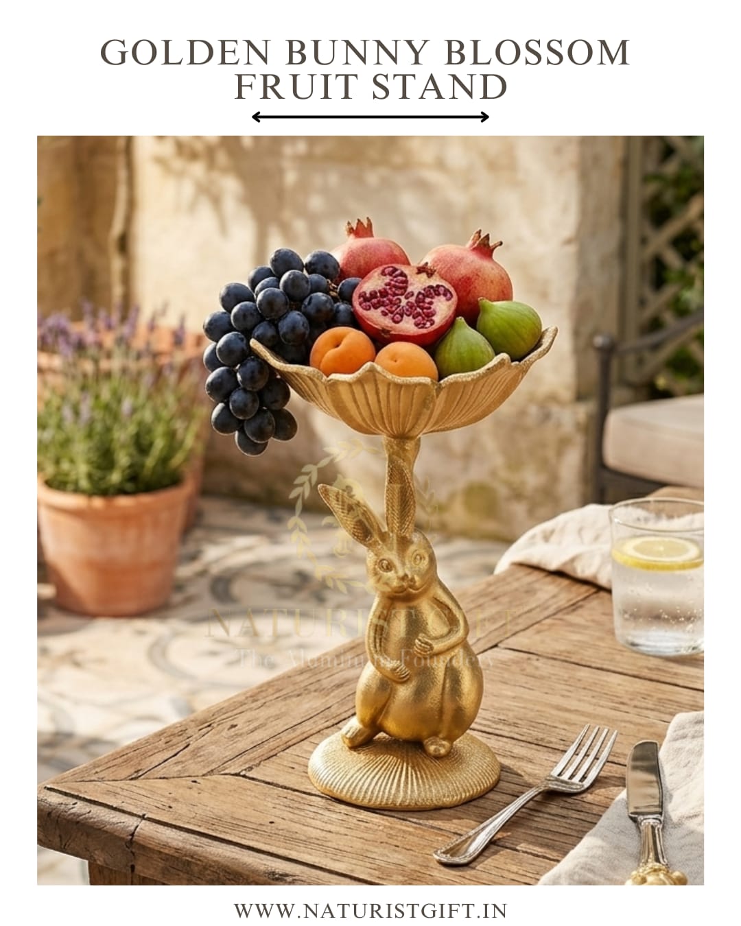 Luxury Seahorse Gold-Plated Metal Fruit Bowl Stand - Image 3