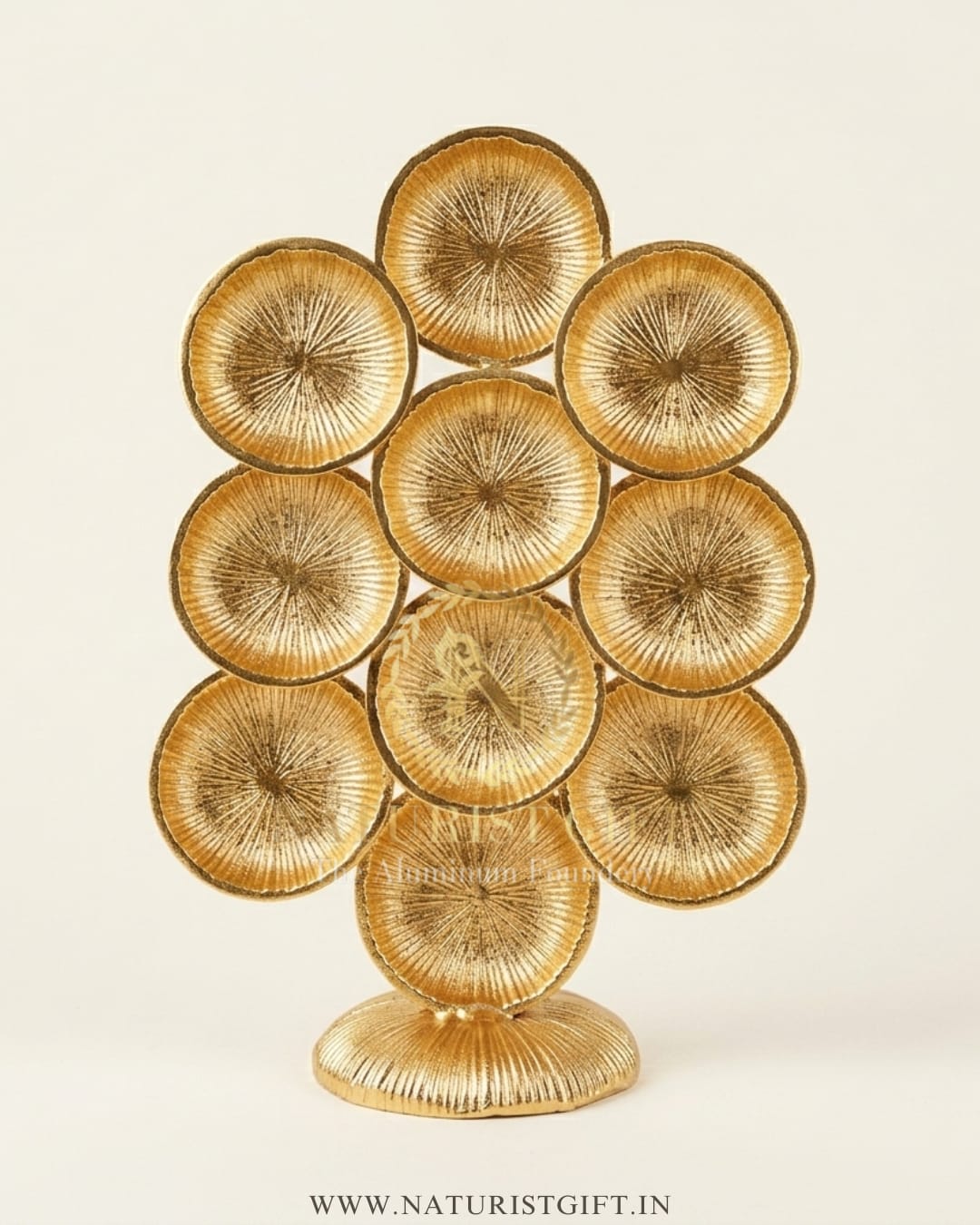 Golden Sunburst Coral Tree Sculpture - Image 2