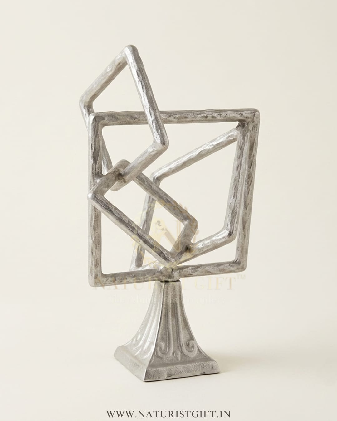 Golden Geometric Abstract Sculpture