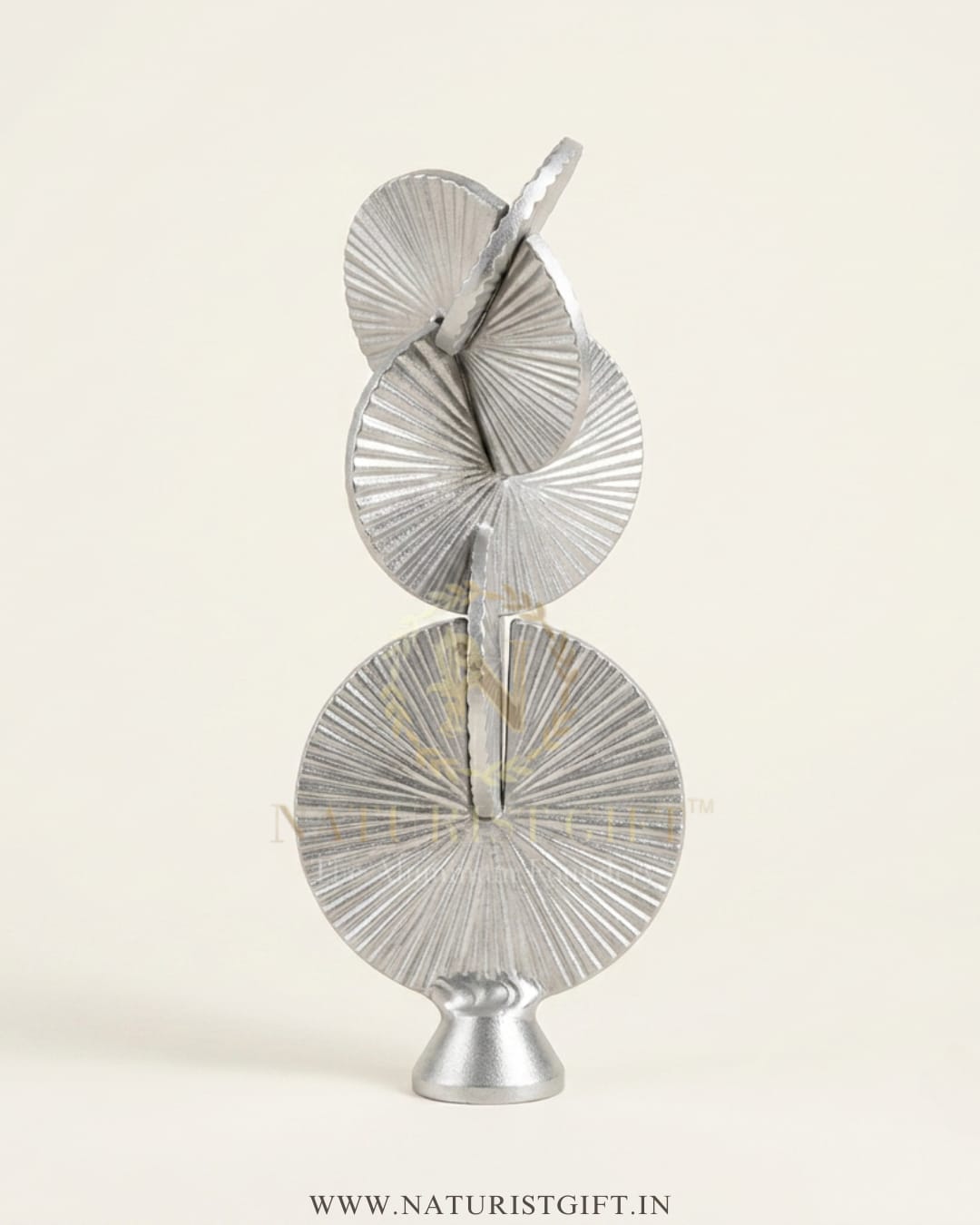 Sculptural Gold Sunburst Fan Table Decor