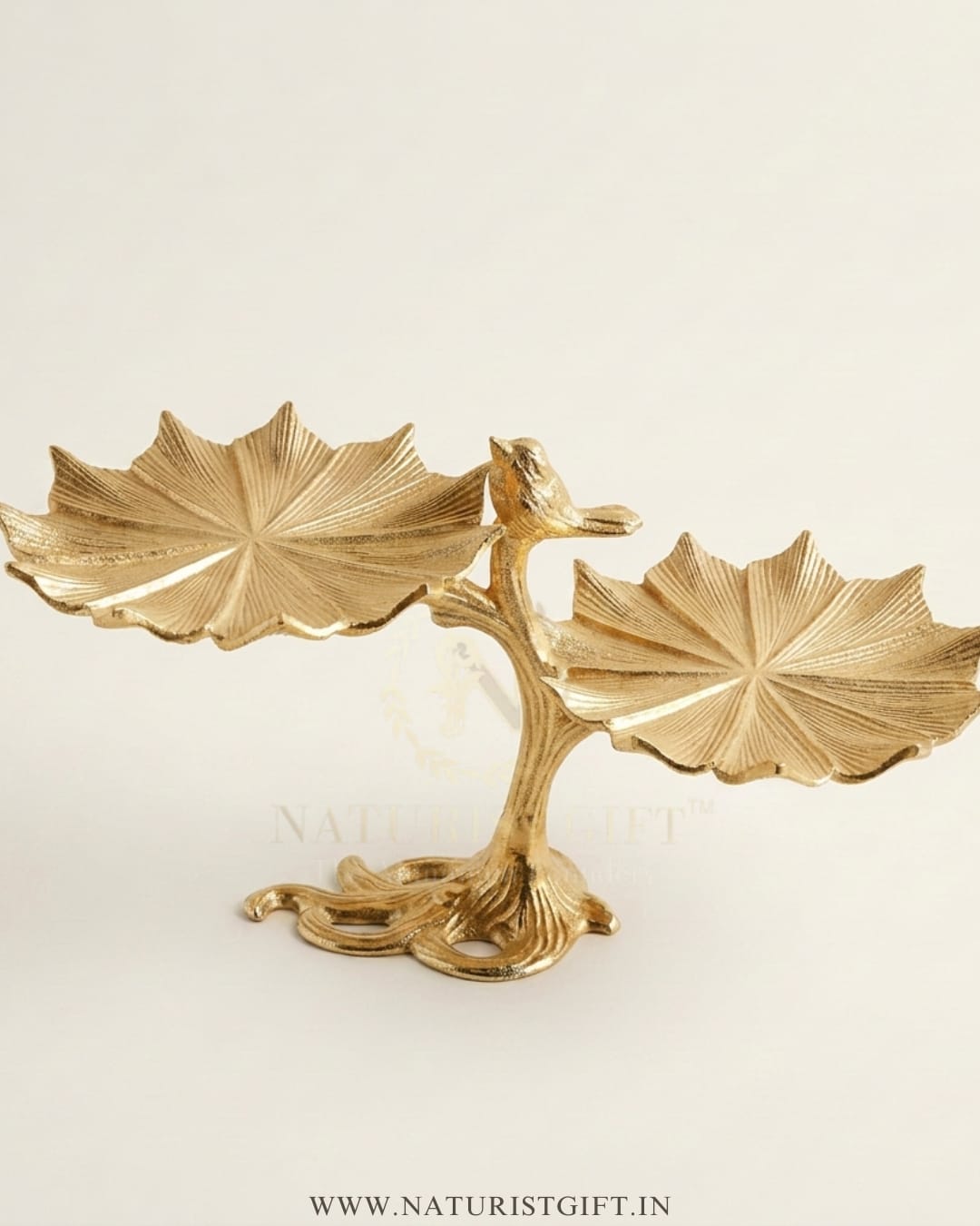 Gold Leaf-Shaped Tiered Dessert Stand - Image 2