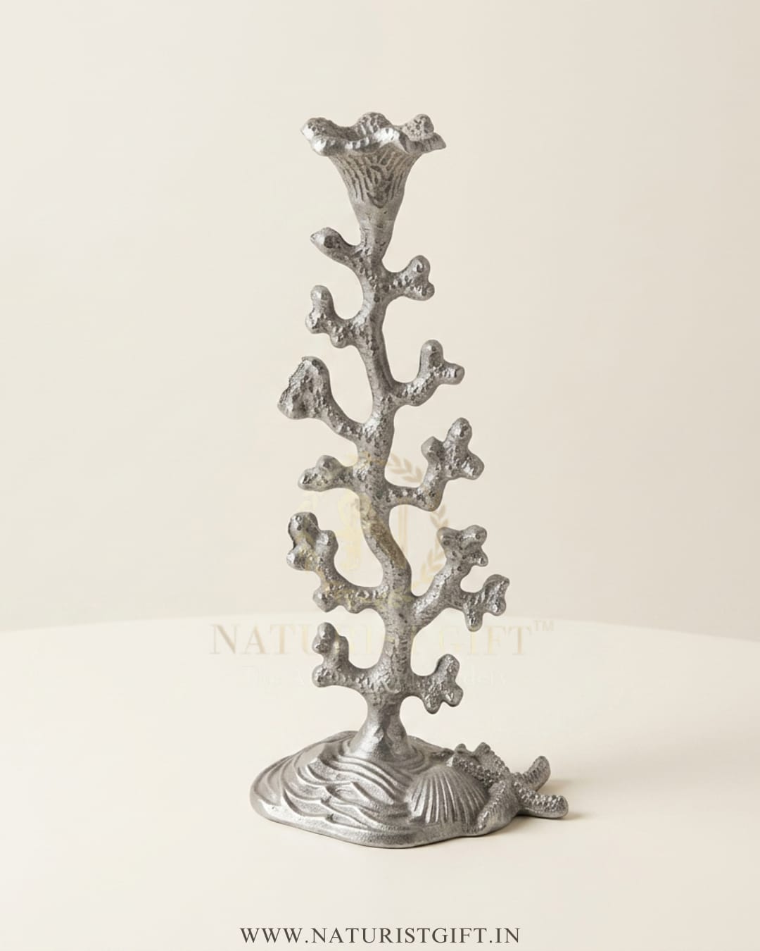 Flickering Faux Coral Candle Holder