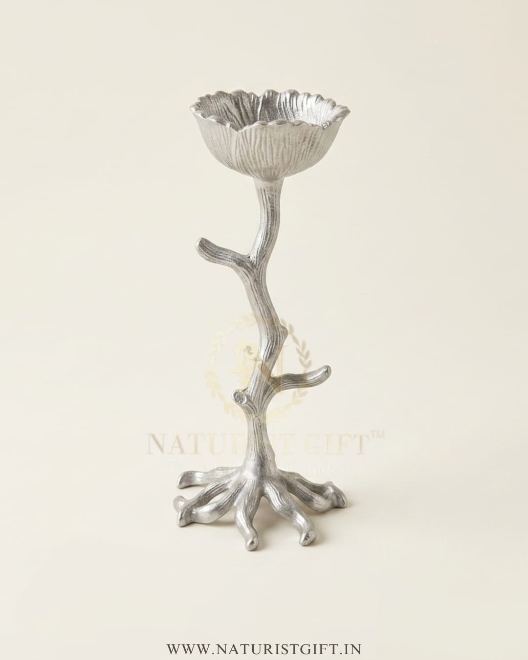 Stunning Golden Botanical Nut Bowl Stand