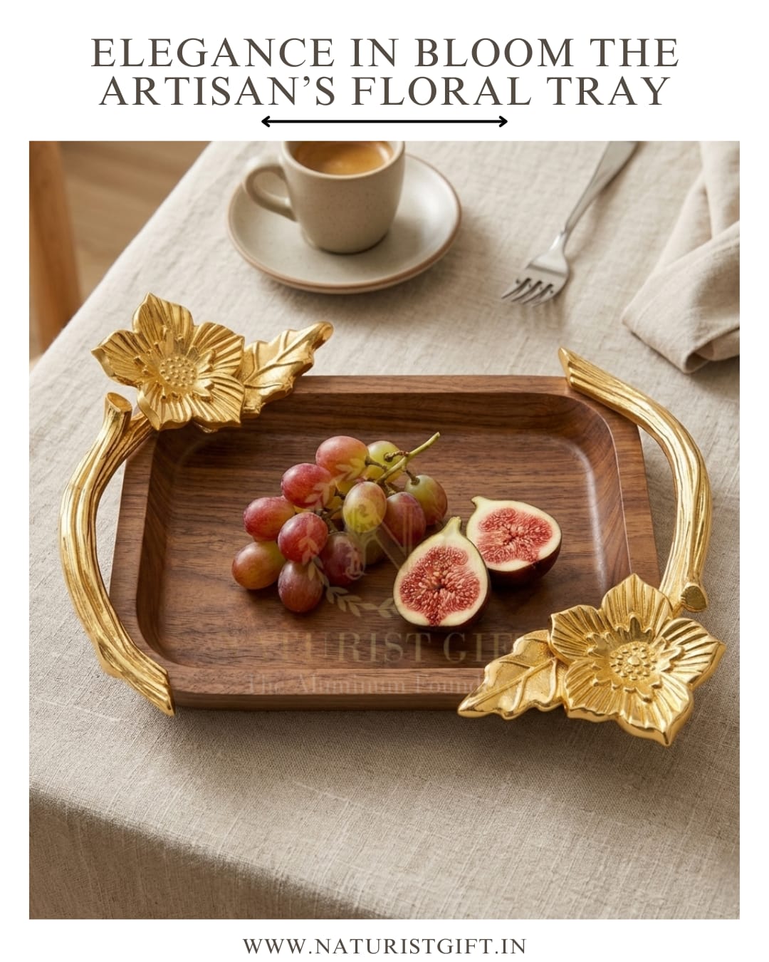 Elegance in Bloom The Artisan’s Floral Tray - Image 2