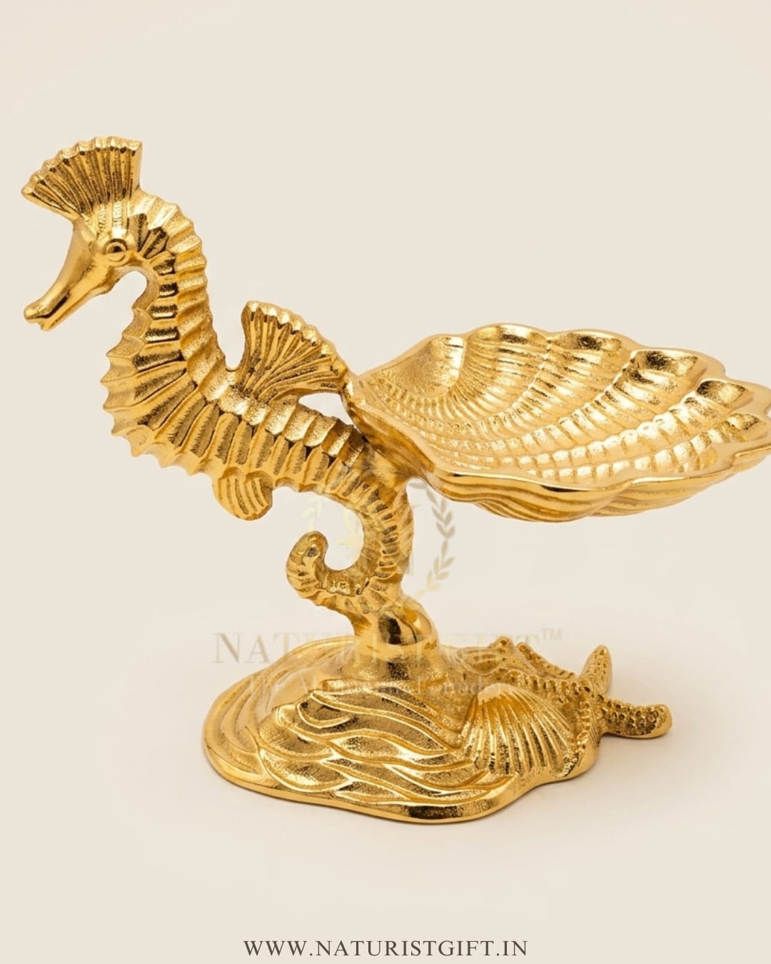 Elegant Seahorse & Shell Nut Serving Stand - Image 2