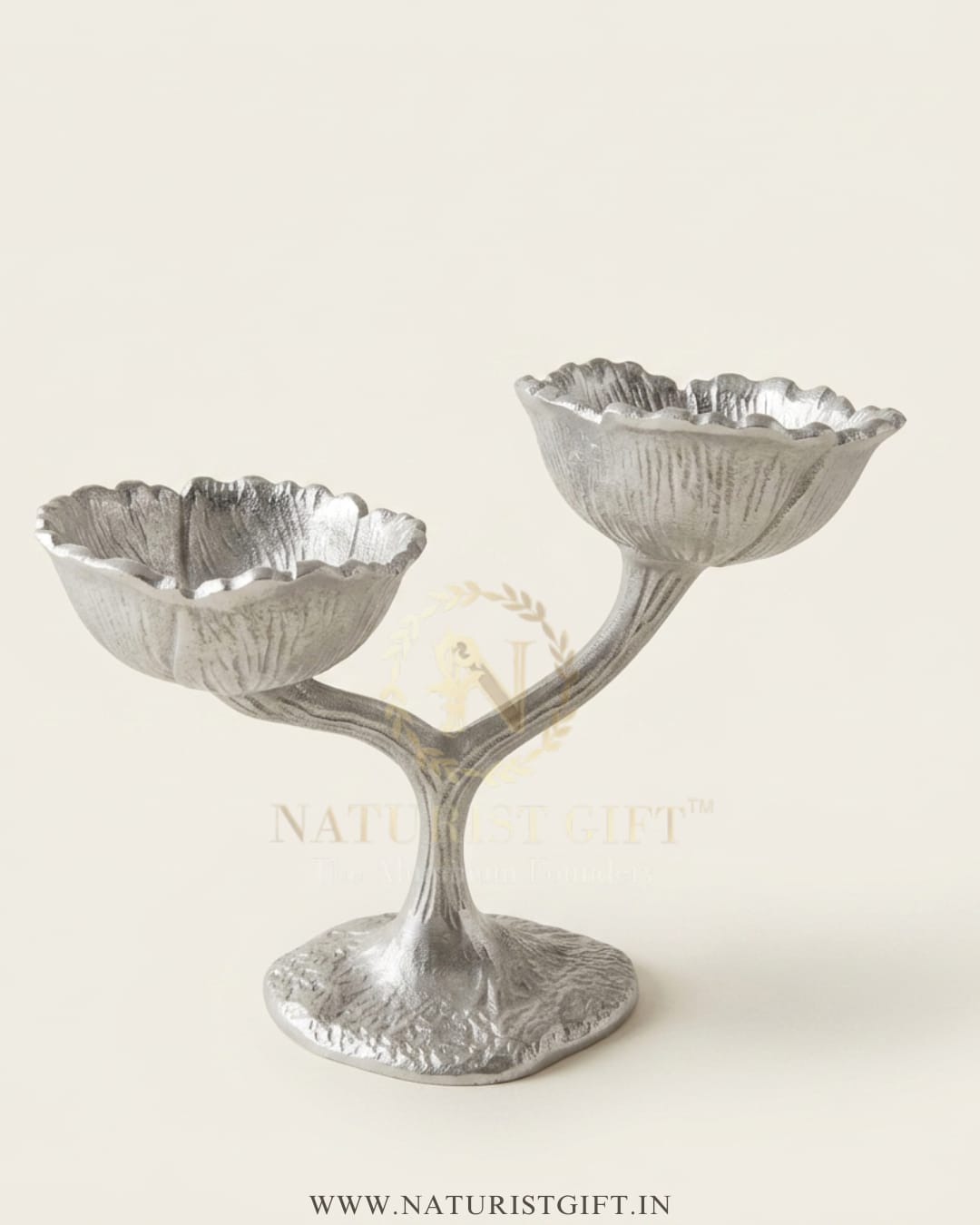 Elegant Gold Two-Tiered Tree Branch Nut Bowl