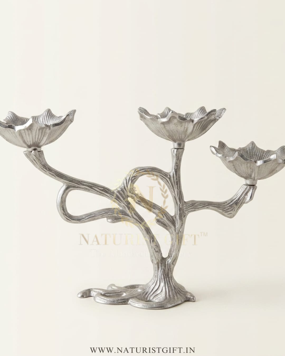 Luxury Gold & Silver Tree-Inspired Nut Serving Stand