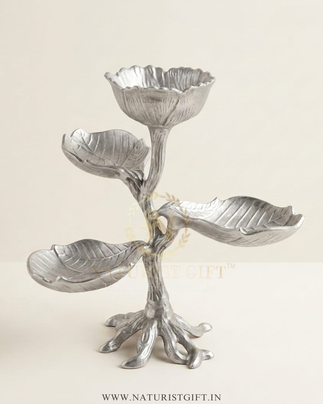 Luxury Gold Finish Four-Tier Nut and Appetizer Server