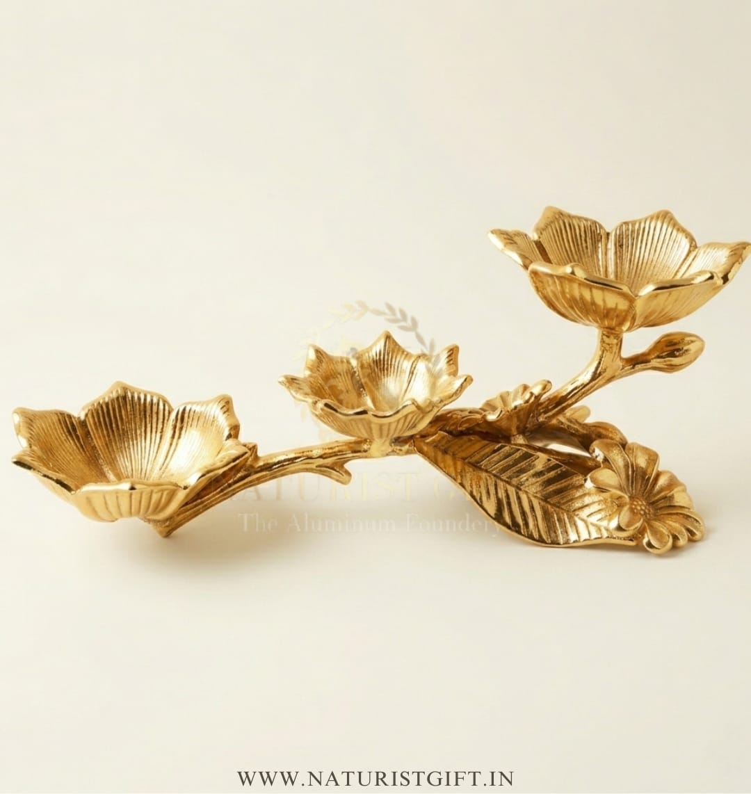 Naturist Gift™ Botanical Golden Jewelry Stand and Decor Set - Image 2