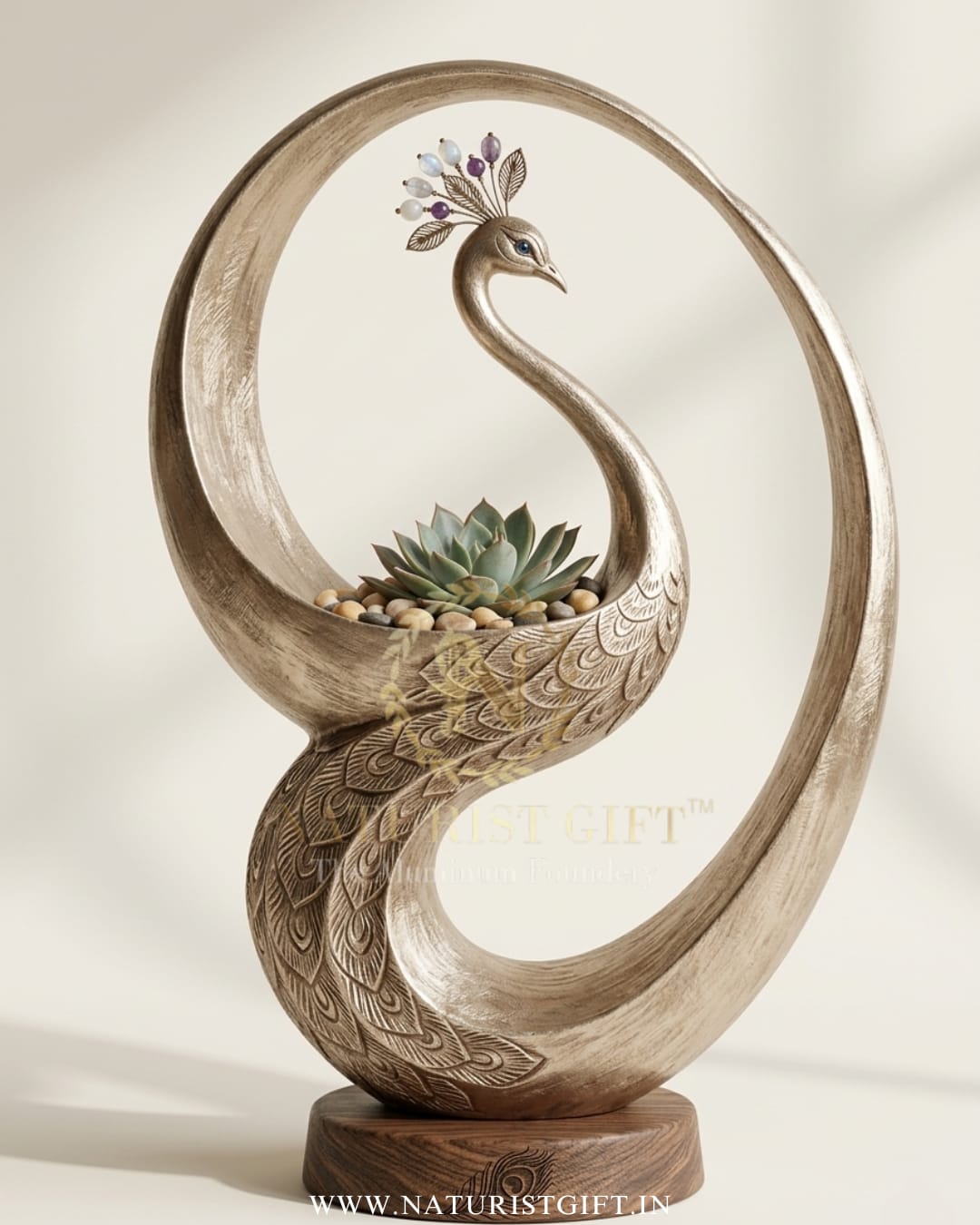 The Peacock Grace Succulent Planter by Naturist Gift™ - Image 2