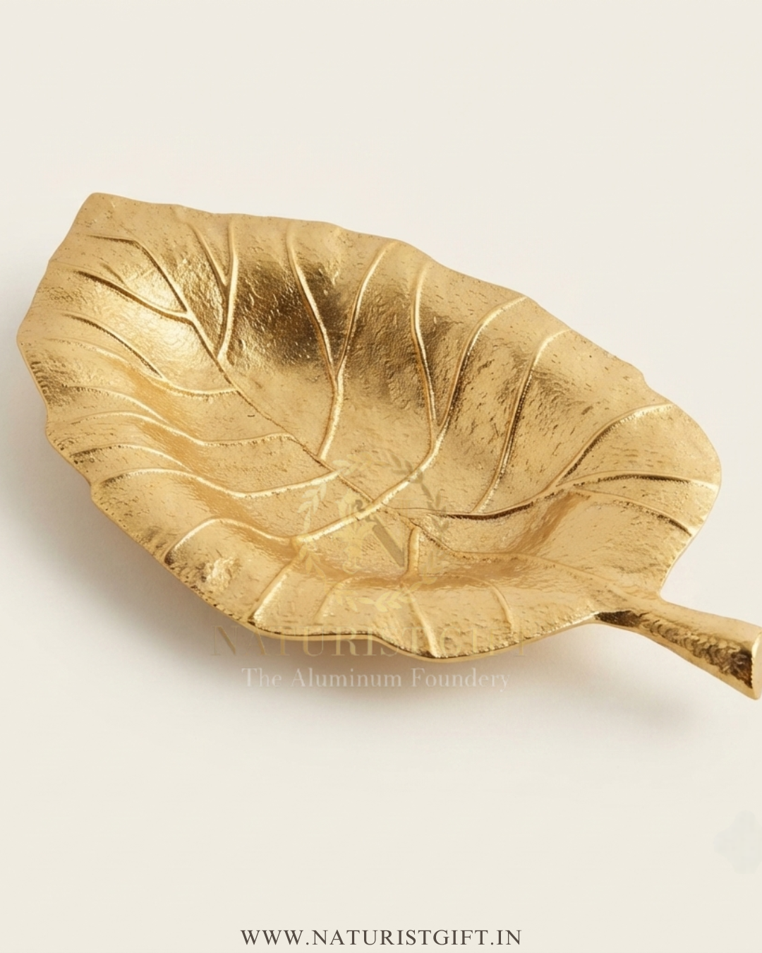 Handcrafted Gold-Plated Leaf Platter - Image 2